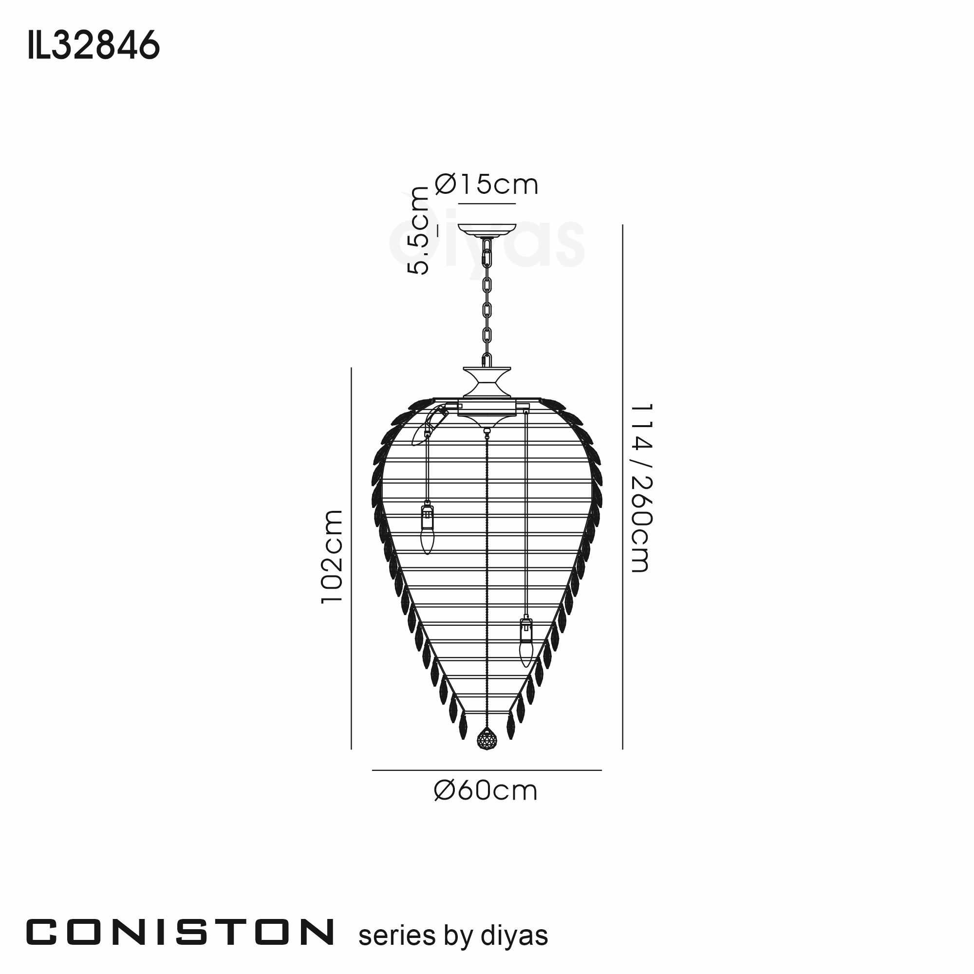 Coniston Polished Chrome Crystal Ceiling Lights Diyas Statement Crystal Fittings